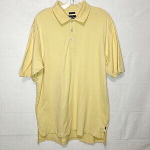 Adidas Men's Solid Yellow Short Sleeve 80's Two Ply Stretch Polo Size M